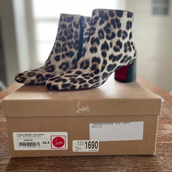 Christian Louboutin Leopard Booties - Picture 1 of 7